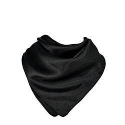 UK_Stone 100% Seide Unisex Einfarbig Bandana Schal Halstuch 50 * 50cm (Schwarz) von UK_Stone
