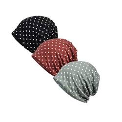 UK_Stone Damen Paisley Polka Dot Ethnisch Turban Mütze Chemo Kopftücher Haarverlust Kopfbedeckung Unisex Beanie Halstuch Multifunktionstuch von UK_Stone