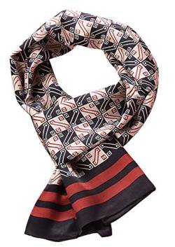 UK_Stone Halstuch Herren 100% Seide Schal Vintage Pattern Seidenschal Herrenschal, Schwarz Khaki Karo von UK_Stone