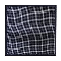 UK_Stone Herren 100% Seide Bandana Halstuch Krawatte Anzug Taschenhandtuch 50 * 50cm (Kariert Dunkelblau) von UK_Stone