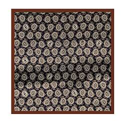 UK_Stone Herren 100% Seide Bandana Halstuch Krawatte Anzug Taschenhandtuch 50 * 50cm (Paisley #4 Braun Dunkelblau) von UK_Stone