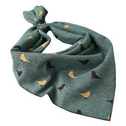 UK_Stone Herren Multifunktionale Halstücher Bandana Schal mit verschiedenen Farben und Mustern 60 * 60cm, Grün Vogel von UK_Stone