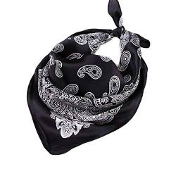 UK_Stone Herren Paisley Muster Bandana Halstuch 100% Seide Krawatte Anzug Taschenhandtuch Multifunktionstuch 50 * 50cm (Z_Pattern #5 Schwarz) von UK_Stone