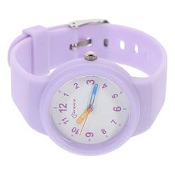 Kinder wasserdichte Quarz- Armbanduhr: Einfaches Design Kleinkind- Sportuhr Casual Watch- Armbanduhr Geschenke für Kinder Erwachsene Prüfung Tägliches Leben Unisex (Lavendel) von UKCOCO
