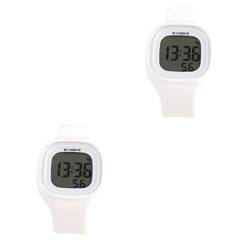 UKCOCO 2st Leuchtende Elektrische Uhr Silikonuhr Digitaluhr Für Mädchen Armbanduhr Elektrische Uhr Aus Silikon Im Dunkeln Leuchtende Uhr Damenriemen Einfache Uhr Led Kind Quarzuhren Weiß von UKCOCO