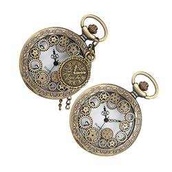 UKCOCO 2st Taschenuhr Vintage-Halskette Mechanisches Zubehör Klassische Retro-Uhr Klassische Hängeuhr Accessoires Für Kleidungsdekor Hängende Uhr Kettenuhr Ausrüstung Legierung Anzahl von UKCOCO