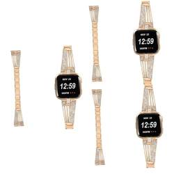 UKCOCO 3 Stk Bands Frauen Kristallband Luxus-Riemen reloj inteligente de Smartwatch Diamant uhrenarmbänder Strass-Uhrenarmband intelligentes Uhrenarmband Rostfreier Stahl Anschauen Gurt von UKCOCO