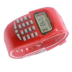 UKCOCO Betrachten 2 Stück Herrenuhren Kinderuhren Rote Uhr Jungenuhr Kinder-Analoguhr LCD-Bildschirm Taschenrechner Für Kinder Berechnungsuhren-Set Erdtöne Mann Rote Kinder-Digitaluhr von UKCOCO