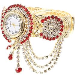 UKCOCO Damen-Armbanduhr – Stilvolle Armbanduhr Für Damen Strass-Diamanten Damen-Quarzuhren Gold-Bling-Damenuhr Elegante Armreif-Uhren Für Weibliche Business-Casual-Kleidung von UKCOCO