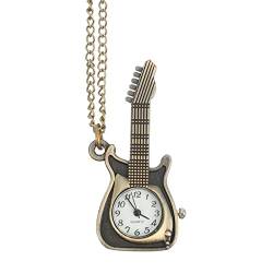 UKCOCO Digitale Herrenuhren Halskette Vintage Taschenuhr M?nner Uhr mit Kette Retro Gitarrenformuhr Halskette Männer Halskette Digitaluhr Für Herren von UKCOCO