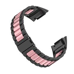 UKCOCO Edelstahlarmbänder Metallband Edelstahl Watch- Bands Schnellspanner Uhr Gürtel Metall Klassischer Armbanduhr- Uhr Kompatibel mit Ladung 5 Rosa Uhrenarmband Smartwatch von UKCOCO
