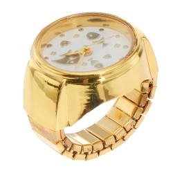 UKCOCO Ringuhr Ring Finger Uhr Elastischen Ring Uhr Vintage Ring Uhr Katze Muster Gold Runden Quarz- Fingerring Uhr für Frauen M?dchen Modeschmuck Kreativität von UKCOCO