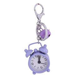 UKCOCO Stilvolle Uhr 1PC Mini Clock Schlüsselbund Wecker Schlüsselring Kreative Schlüsselhalter Tasche Anhänger Geschenk Schlüsselanhänger für Studenten Lila von UKCOCO