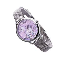 UKCOCO Uhr Mode Cartoon Uhr Armbanduhr Für Kinder Cartoon Muster Kinderuhr Kind Silber Gürtel Kinderuhren Mädchenuhren von UKCOCO