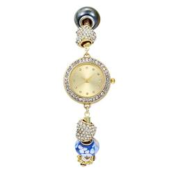 UKCOCO Uhrarmband Armreif Weibliche Armbanduhr Armband Design Watch Lady Diamond Uhr Elegante verkettete Uhr Diamantarmband Für Damen Perlenarmbänder von UKCOCO