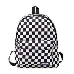 Damen Herren Unisex Lattice Rucksack Trend Schachbrett Teenager-Schule-Beutel-Paare Rucksack Reisetasche,EIN von UKKD