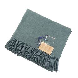 UKKO Kaschmirschal Massivfarbe Einfache Wollschals Mit Quaste Frauen Winter Dicke Warme Decke Schal-15 von UKKO