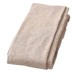 UKKO Samtstrumpfhose 800D Winter Fleece Warme Baumwollstrumpfhose Gestreifte Bunte Dicke Strumpfhose-Oatmeal Beige,One Size von UKKO