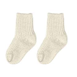 Kinder Mädchen Jungen wollsocken, dicke socken thermosocken kinder, warme alpaka socken kuschelsocken 1 paar (as3, age, 4_years, regular, Hellgrau, S) von UKTYUAS