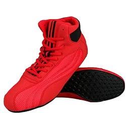 UKUBAG Herren Boxschuhe Breathable Bodybuilding Powerlifting Schuhe Komfort Boxstiefel Casual Kickboxing Athletic Sneaker,Rot,42 EU von UKUBAG