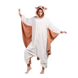 ULEEMARK Ganzkörper Karneval kostüm Fasching Cosplay Persönlichkeiten Tierkostüm Herren Damen Erwachsene Onesie(Flughörnchen,M) von ULEEMARK