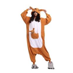 ULEEMARK Ganzkörper Karneval kostüm Fasching Cosplay Persönlichkeiten Tierkostüm Herren Damen Erwachsene Onesie(Kängurus,XL) von ULEEMARK