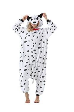 ULEEMARK Schlafanzug für Damen, Erwachsene, Unisex, Tier-Onesies, Neuheit, Pyjama, Nachtwäsche, Halloween, Hauskleidung, Einteiler, Cosplay, Kostüm, Loungewear, Dalmatiner-Hund, 42 von ULEEMARK