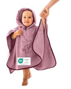 ULLENBOOM Badeponcho Baby, Frottee aus 100% Baumwolle (OEKO-TEX zertifiziert) und Made in EU - Ideal als Badetuch und Bademantel für Kinder und Babys von 1-3 Jahren, Rosa von ULLENBOOM