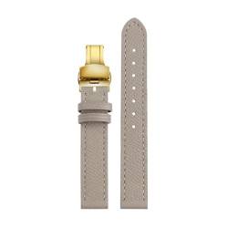 ULLiaN Leder Watchband 14-18mm Leder Schnellveröffentlichungs-Uhr Band, Dunkelgrünes Gold Typ 2, 18mm von ULLiaN