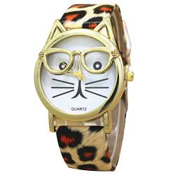 1stk Katzenuhr Uhren Digitaluhr Reloj Inteligente Mädchen Geschenk Wasserdichte Armbanduhr Weihnachtsgeschenk Uhr Frauen Armbanduhr Mädchen Sehen Die Katze Pu Kind Lederriemen von ULTECHNOVO