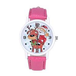 1stk Runde Zifferblattuhr Weihnachtsuhr Analoge Quarzuhr Rentieruhr Cartoon Uhr Weihnachtsgeschenk Lederarmbanduhr Weihnachtsarmbanduhr Sportuhr Quartz Uhr Weihnachtsbaum Kind Elch von ULTECHNOVO