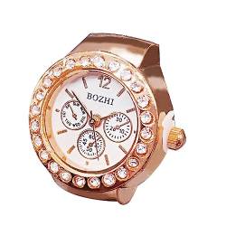 ULTECHNOVO Ringuhr Für Damen Und Herren Vintage-Fingeruhren Rundes Zifferblatt Analoge Ringuhren Geschenk Für Geburtstag Abschlussfeier Valentinstag Roségold von ULTECHNOVO