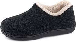 ULTRAIDEAS Hausschuhe Damen Plüsch Slippers Winter Wärme Pantoffeln Bequeme Memory Foam Filzpantoffel Gemischte Baumwolle Non-Slip Gummisohle im Innen- und Außenbereich,Schwarz,39 EU von ULTRAIDEAS