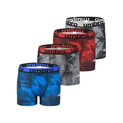 Boxershorts Herren Luftiges Netzgewebe, Unterhosen Männer, Atmungsaktiv (4er Pack), Rot/Grau/Blau, M von UMBRO