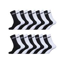 Socken Herren Langlebig, Sportsocken Herren, rutschfest, Bewegungsfreiheit (20er Pack), Schwarz-Weiss, 39/42 von UMBRO