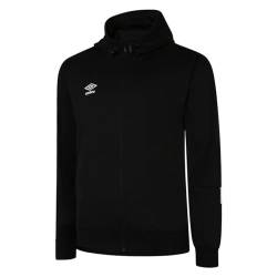 UMBRO - Total Training Hoodie mit durchgehendem Reißverschluss für Herren (L) (Schwarz/Weiß) von UMBRO