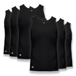 Umbro 6-Pack Men's Essential Tank Tops, Undershirts Breathable, Tagless, Cotton Mens T Shirt T Shirts for Men Pack (Large, Black) von UMBRO
