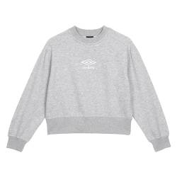Umbro Damen Core Boxy Sweatshirt Pullover, Grau meliert/Weiß, S von UMBRO