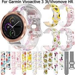 UMCNVV 20 mm bedrucktes Uhrenarmband für Garmin Vivoactive 3 3t HR Venu SQ Smartwatch, Silikonbänder Forerunner 245 645 Music Armband, 20mm Universal, Achat von UMCNVV