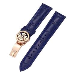 UMCNVV Uhrenarmband aus echtem Leder, 19 mm, 20 mm, 22 mm, Uhrenarmband für Patek Philippe Wath Armbänder mit Edelstahl-Faltschließe, für Herren und Damen, 22 mm, Achat von UMCNVV