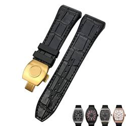 UMCNVV Uhrenarmband für Franck Muller, 28 mm, Rindsleder, Silikon, Nylon-Gummi, Faltschnalle, Uhrenarmbänder für Herren, 28mm, Achat von UMCNVV