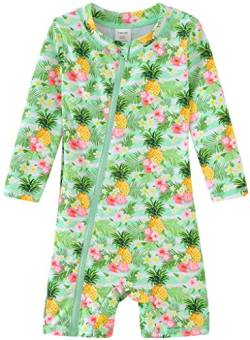 UMELOK Baby Badeanzug Mädchen Einteilige Schwimmanzug UV Schutz 50+ Badebekleidung Streifen-Ananas，12M von UMELOK