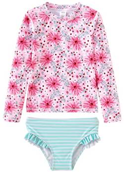 UMELOK Baby Mädchen Badeanzug Kinder UV-Schutz Schwimmanzug Rosa/Hellgrün, Daisy 18 Monate/86 cm von UMELOK