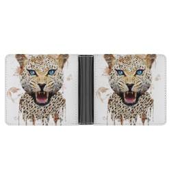 UMENG Aquarell Leopard Damen Portemonnaie Leder Geldbörse Frauen Portmonee Brieftasche von UMENG