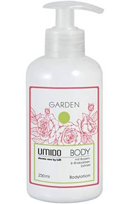 UMIDO Body-Lotion Spender 250 ml Rosen-Extrakt & Rhabarber-Extrakt | ohne Parabende | Feuchtigkeitsmilch | Körper-Lotion | Body-Creme | Pflege-Lotion | Bodymilk von UMIDO - dermis care by LLM
