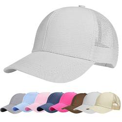 UMIPUBO Mesh Baseball Cap für Damen Basecap Outdoor Sport Mütze Lässig Baseballkappe Nettokappe Schachtelhalm Baseballmütze (Weiß) von UMIPUBO