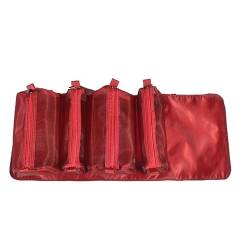 Abnehmbare 4-In-1-Make-Up-Tasche, Transparente Mesh-Tragbare Faltbare Waschtasche, Reisekosmetik-Aufbewahrungstasche,Rot,55cm von UMMEI