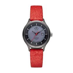 UMR RUHLA Damen-Armbanduhr 96962, analog, Solar, Ananasarmband (Rot), vegan von UMR RUHLA
