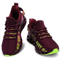 Damen Road Running Sneakers Fashion Sport Workout Gym Jogging Wanderschuhe,C2 Wine Red,39 von UMmaid