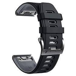 UNCASO 22 x 26 mm Sport-Silikonband für Garmin Fenix 7 7X 6 6X Pro 5X 5 Plus Epix 3HR 935 EasyFit Schnellverschluss-Armband, 26mm For Fenix 5X 5XPlus, Achat von UNCASO